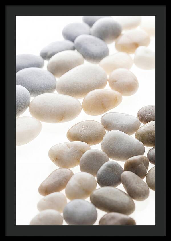 Smooth Sea Stones In Bands Of Grey