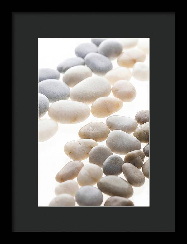 Smooth Sea Stones In Bands Of Grey