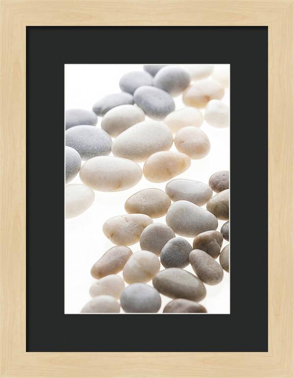 Smooth Sea Stones In Bands Of Grey