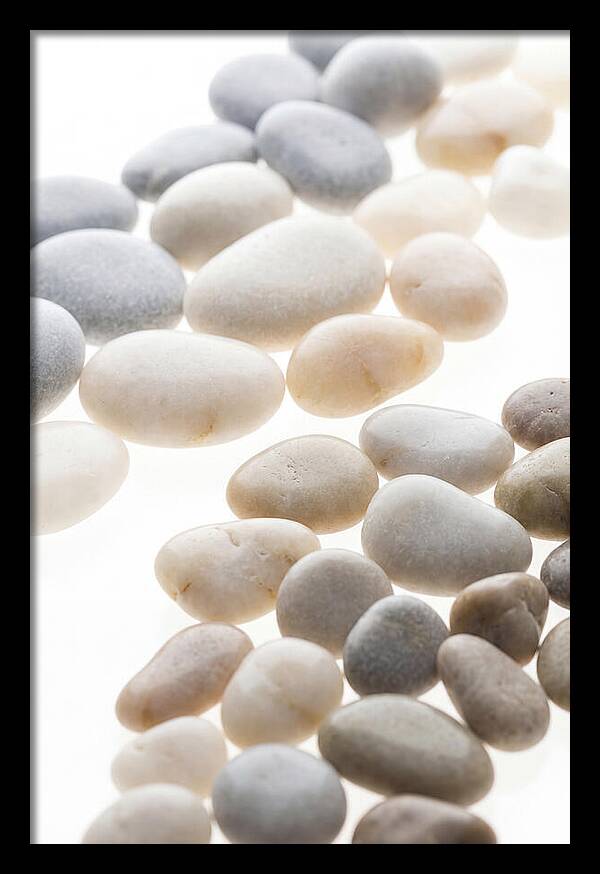 Smooth Sea Stones In Bands Of Grey