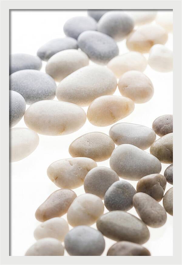 Smooth Sea Stones In Bands Of Grey
