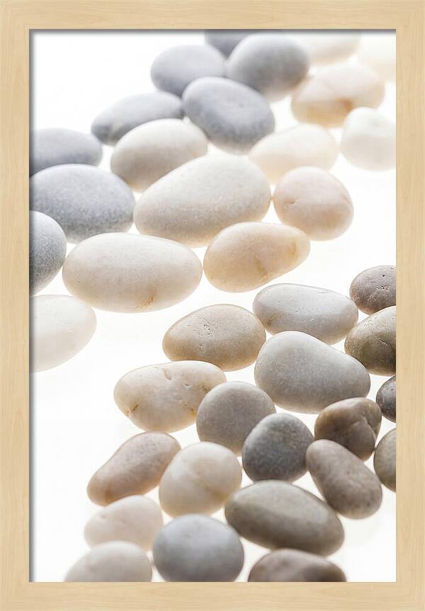 Smooth Sea Stones In Bands Of Grey
