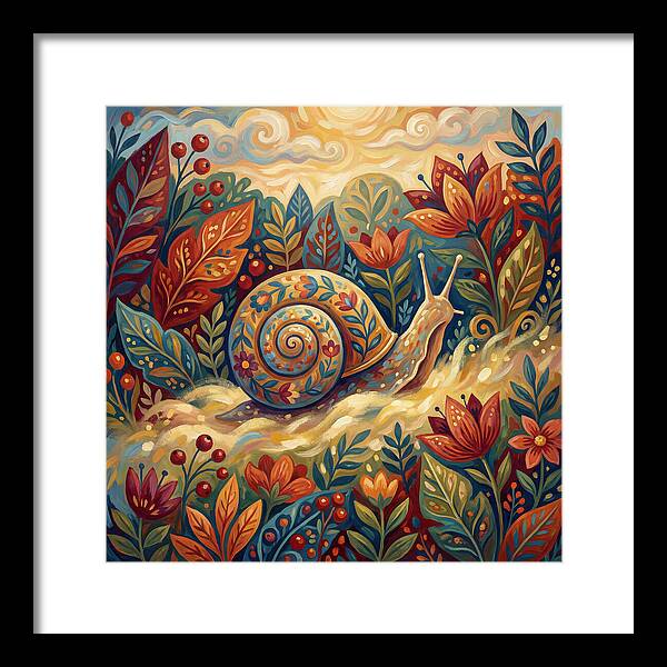 Snail Among Vibrant Flora