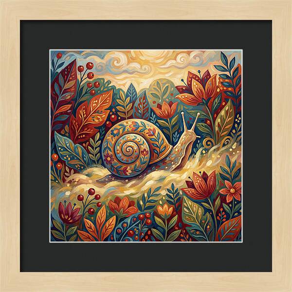 Snail Among Vibrant Flora