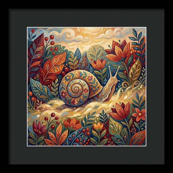 Snail Among Vibrant Flora