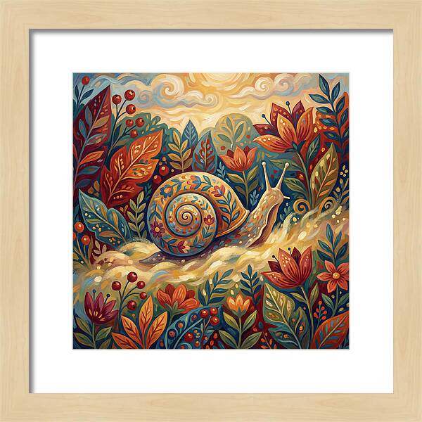 Snail Among Vibrant Flora
