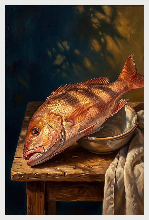 Snapper On A Rustic Table