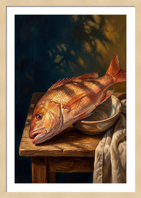 Snapper On A Rustic Table