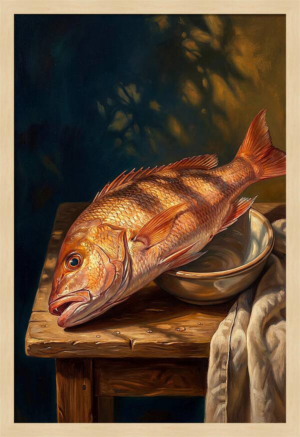Snapper On A Rustic Table