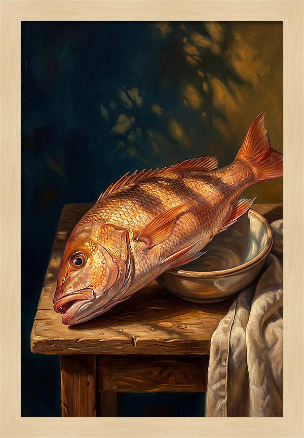Snapper On A Rustic Table