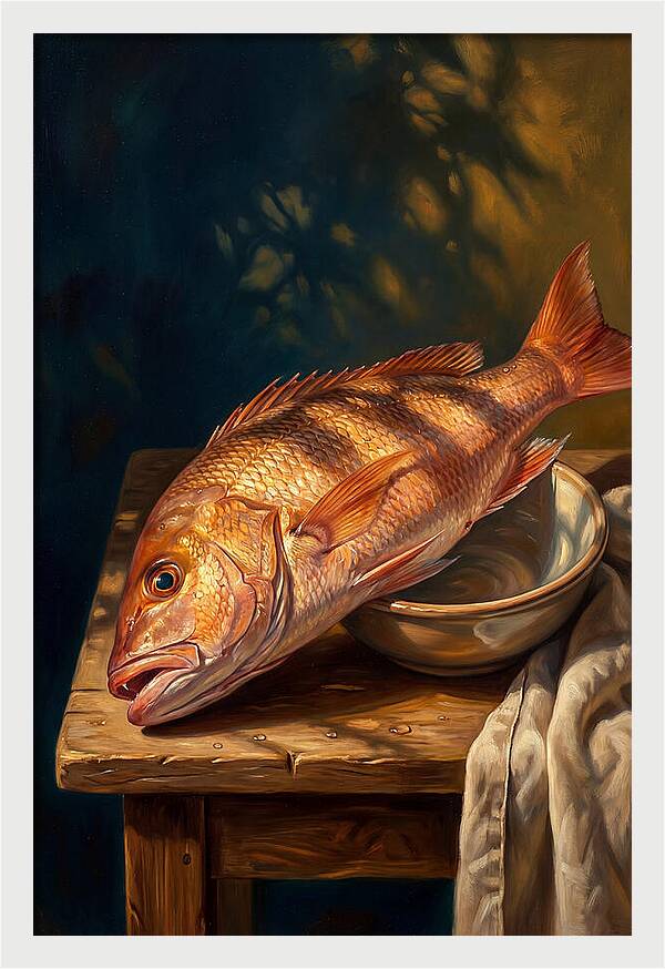 Snapper On A Rustic Table