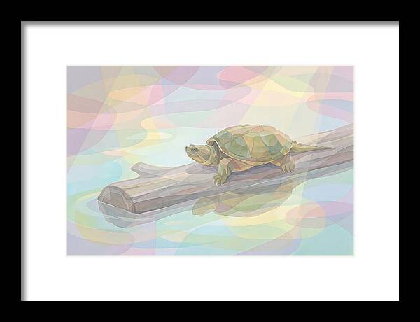 Snapping Turtle On Log