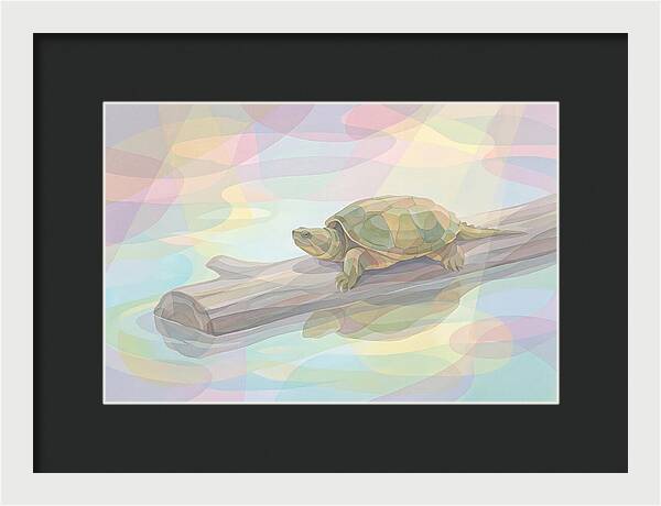 Snapping Turtle On Log