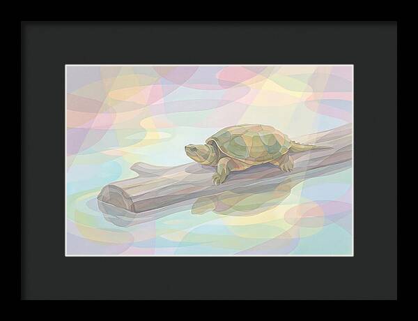Snapping Turtle On Log