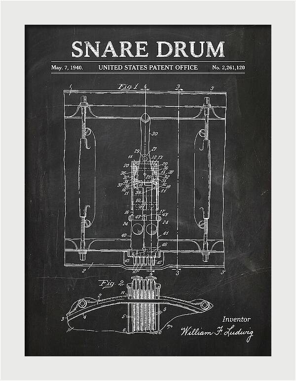Snare Drum Ludwig Chalkboard Patent Us2261120a