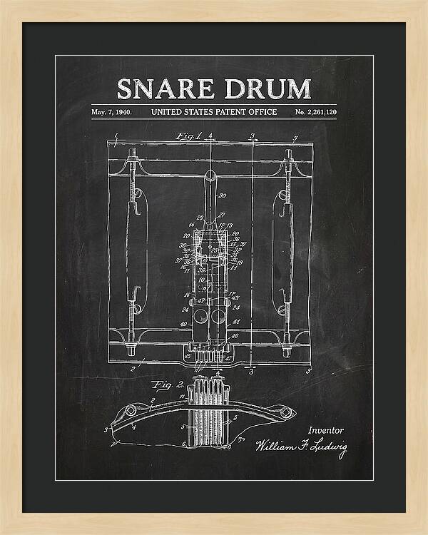Snare Drum Ludwig Chalkboard Patent Us2261120a