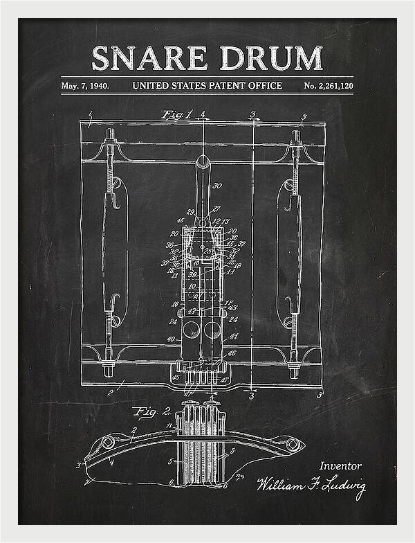 Snare Drum Ludwig Chalkboard Patent Us2261120a