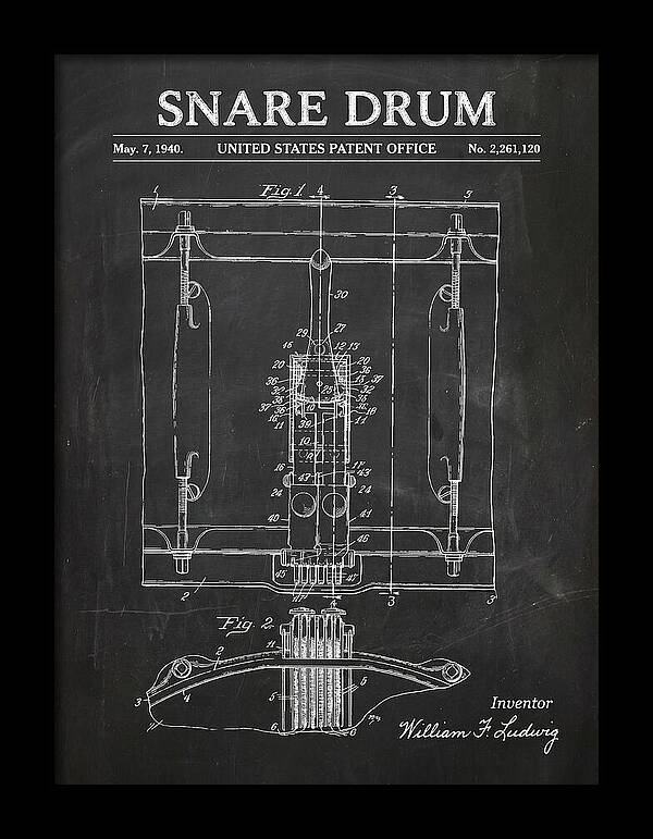 Snare Drum Ludwig Chalkboard Patent Us2261120a