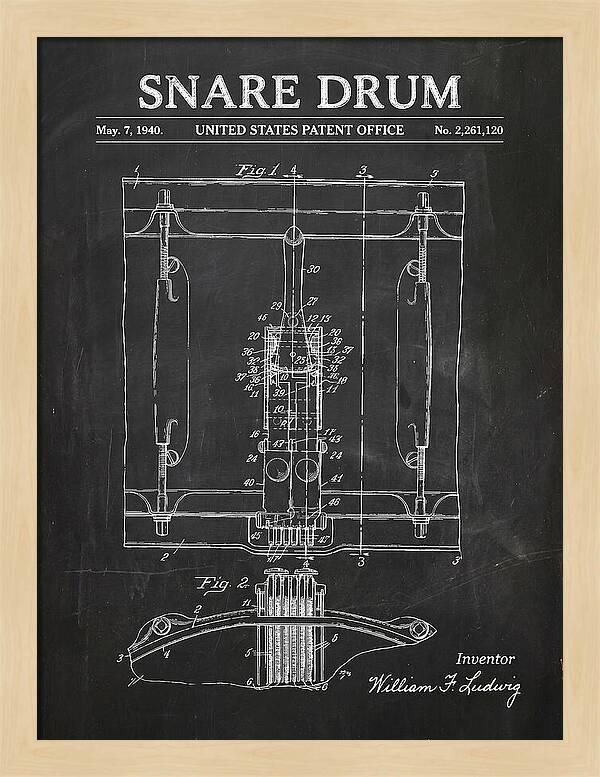 Snare Drum Ludwig Chalkboard Patent Us2261120a