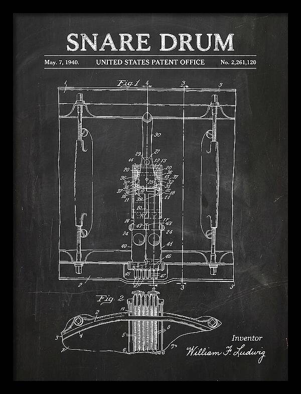 Snare Drum Ludwig Chalkboard Patent Us2261120a