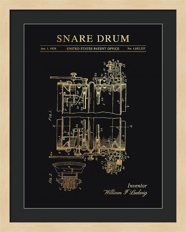 Snare Drum Ludwig Gold Patent Us1832227a