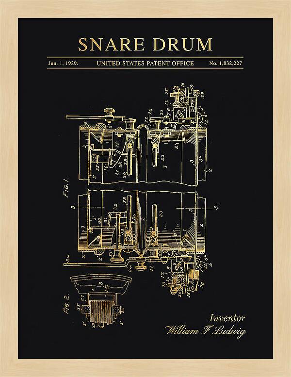 Snare Drum Ludwig Gold Patent Us1832227a