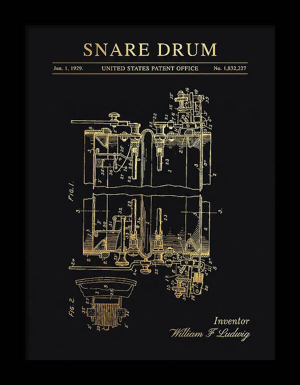 Snare Drum Ludwig Gold Patent Us1832227a