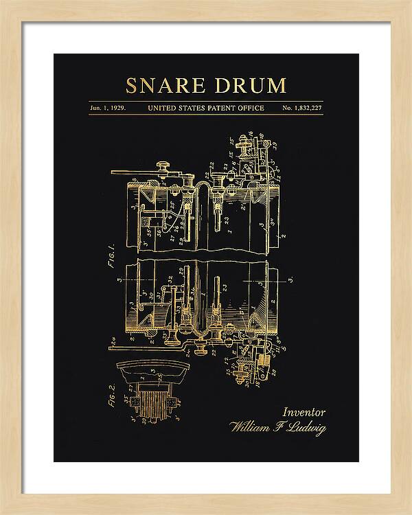 Snare Drum Ludwig Gold Patent Us1832227a