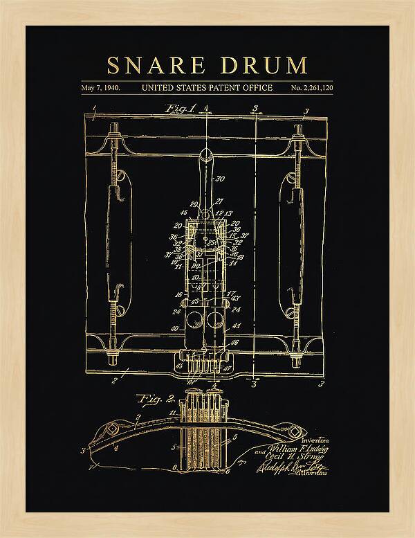 Snare Drum Ludwig Gold Patent Us2261120a