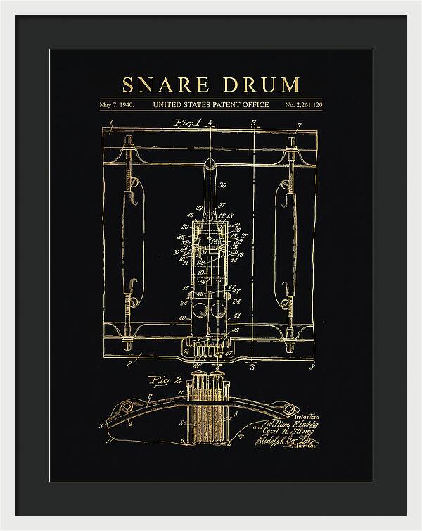 Snare Drum Ludwig Gold Patent Us2261120a