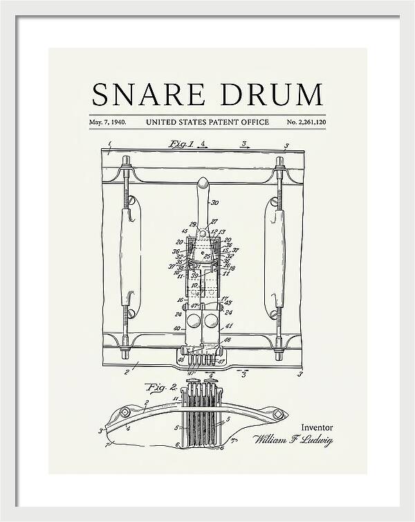 Snare Drum Ludwig Minimalist Patent Us2261120a