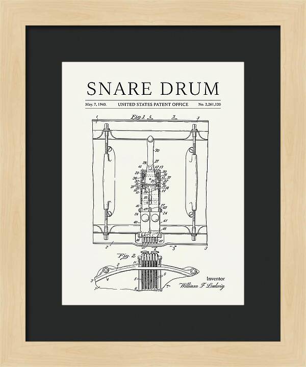 Snare Drum Ludwig Minimalist Patent Us2261120a