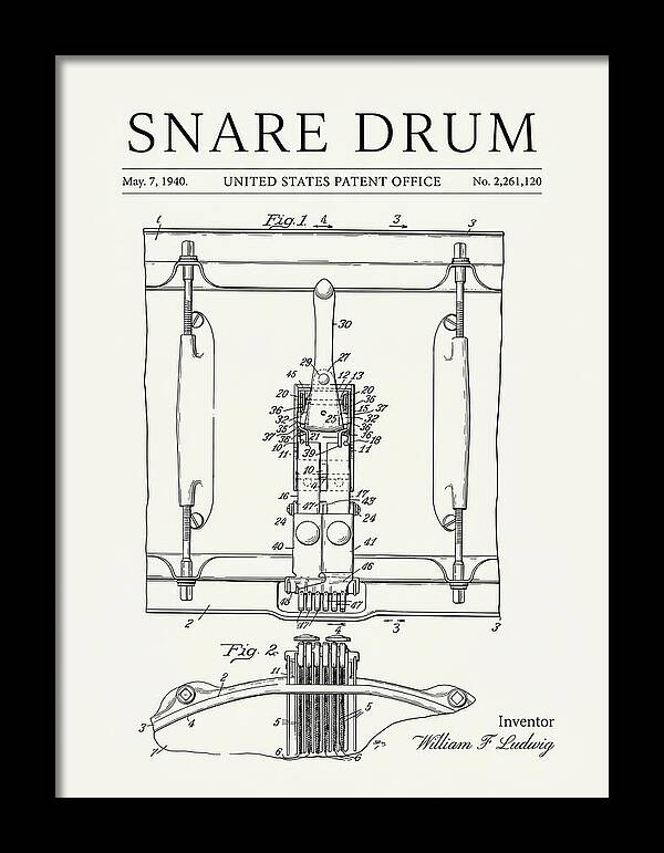 Snare Drum Ludwig Minimalist Patent Us2261120a