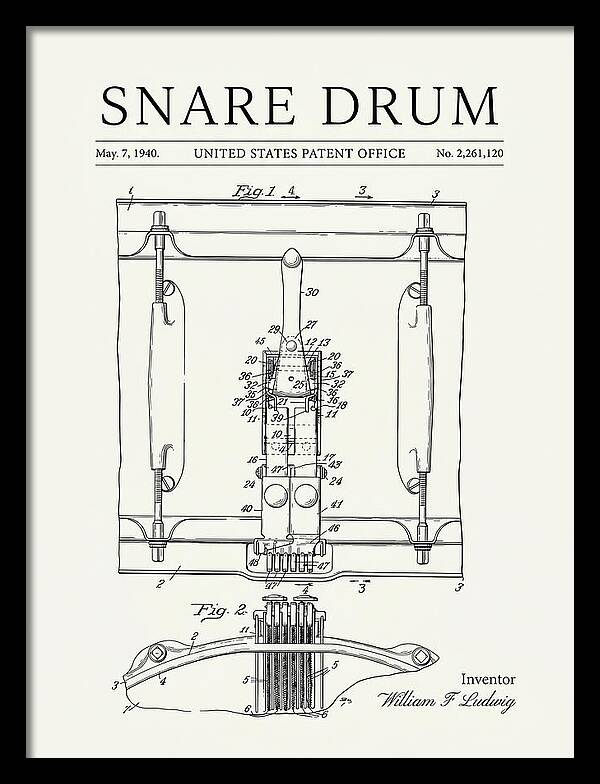 Snare Drum Ludwig Minimalist Patent Us2261120a