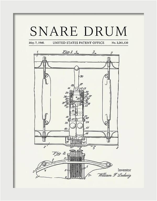 Snare Drum Ludwig Minimalist Patent Us2261120a
