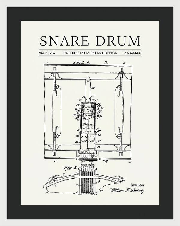 Snare Drum Ludwig Minimalist Patent Us2261120a