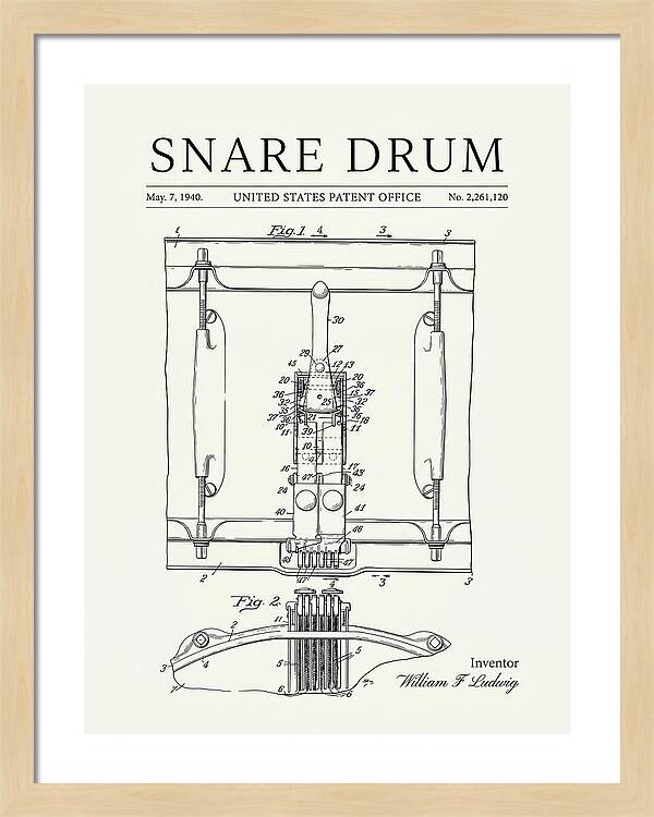 Snare Drum Ludwig Minimalist Patent Us2261120a