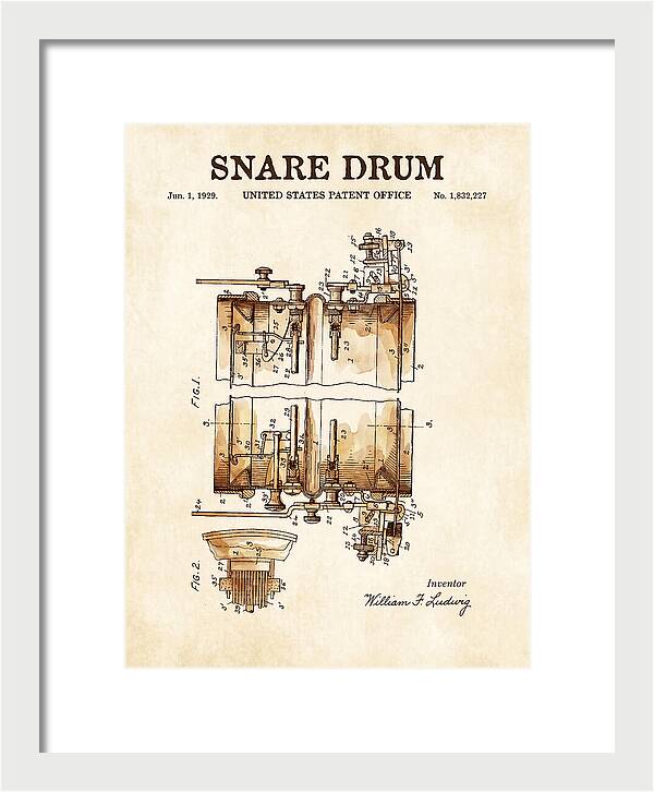 Snare Drum Ludwig Watercolor Patent Us1832227a