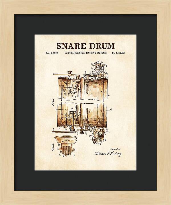 Snare Drum Ludwig Watercolor Patent Us1832227a