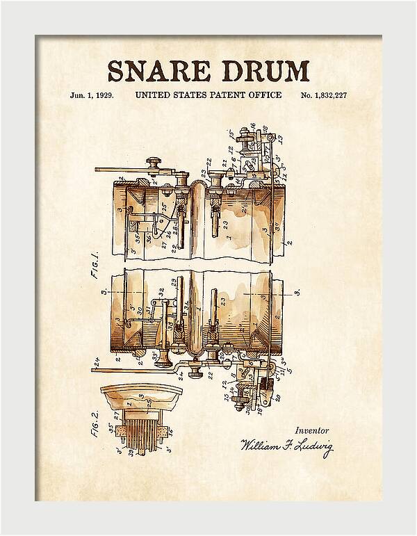 Snare Drum Ludwig Watercolor Patent Us1832227a