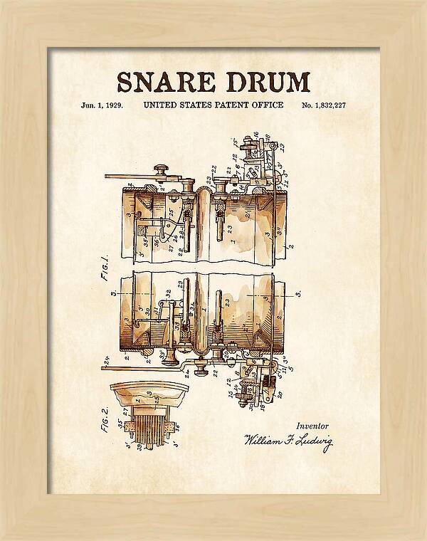 Snare Drum Ludwig Watercolor Patent Us1832227a