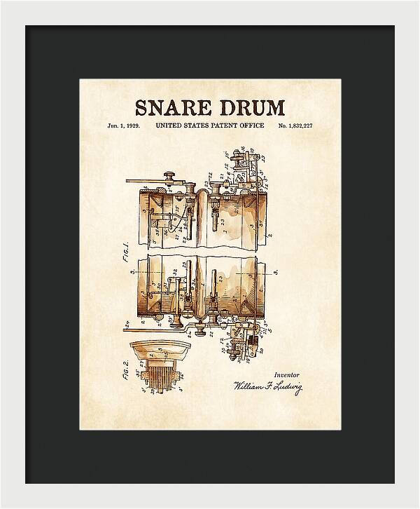 Snare Drum Ludwig Watercolor Patent Us1832227a