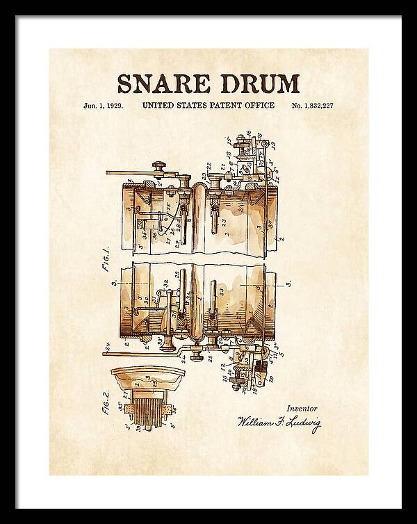 Snare Drum Ludwig Watercolor Patent Us1832227a