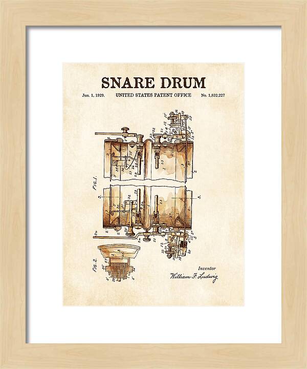 Snare Drum Ludwig Watercolor Patent Us1832227a