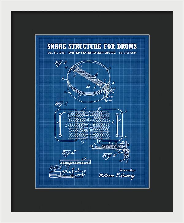 Snare Structure For Drums Ludwig Blueprint Patent Us2517124a