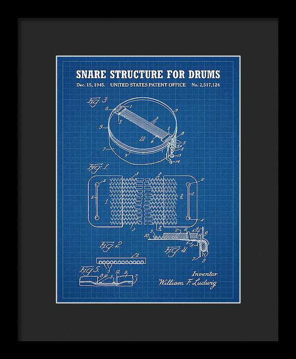 Snare Structure For Drums Ludwig Blueprint Patent Us2517124a