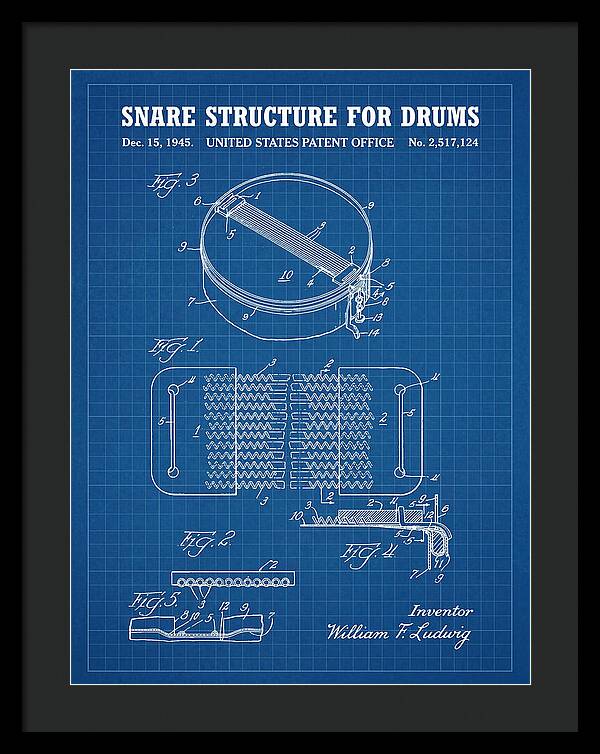 Snare Structure For Drums Ludwig Blueprint Patent Us2517124a