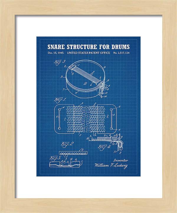 Snare Structure For Drums Ludwig Blueprint Patent Us2517124a