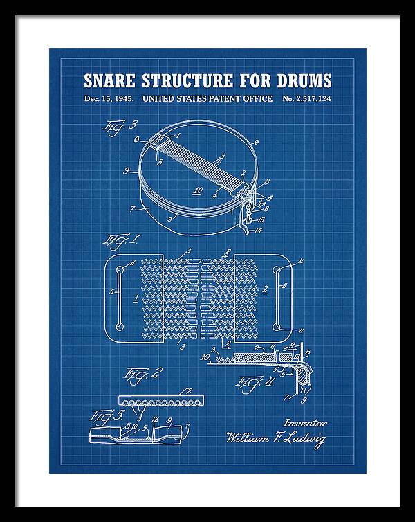 Snare Structure For Drums Ludwig Blueprint Patent Us2517124a