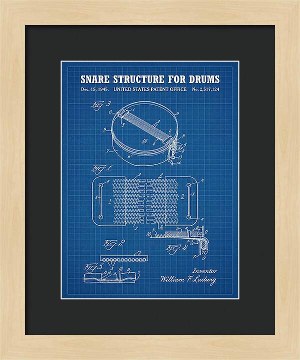 Snare Structure For Drums Ludwig Blueprint Patent Us2517124a